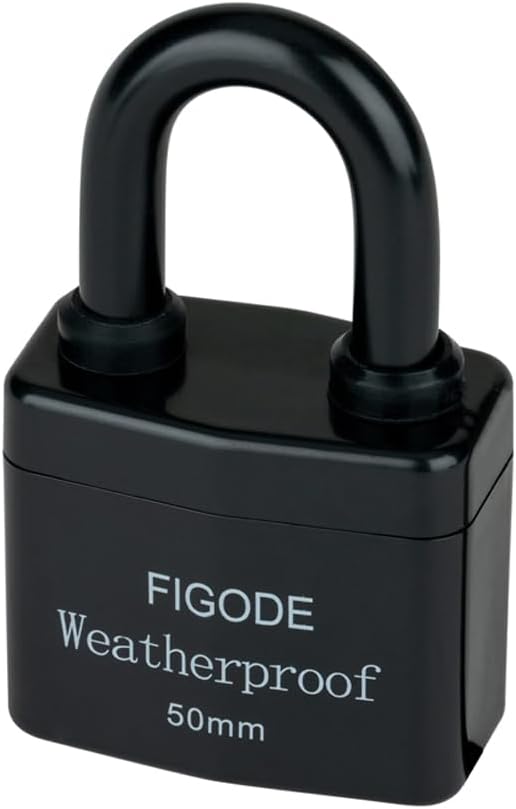 FIGODE® Outdoor Waterproof Padlocks, Covered Heavy Duty Laminated Steel Locks, Large Sturdy Locks, 2.2 in. Wide, 3 Locks Same Key, Standard Shackle