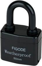 FIGODE® Outdoor Waterproof Padlocks, Covered Heavy Duty Laminated Steel Locks, Large Sturdy Locks, 2.2 in. Wide, 8 Locks Same Key, Standard Shackle