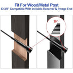 CKE 50 Pack 3/8" Black Angle Beveled Washers for Cable Railing, 30 Degree Beveled Washers for 1/8" 5/32" 3/16" Stair Deck Cable Railing Kit, T316 Stainless Steel Black Cable Railing Angle Washer,BCR17