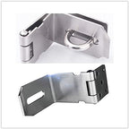 90 Degree 4 Inch Right Angle Padlock Hasp, Stainless Steel Safety Door Latches, Solid Gate Latches Brushed Finish