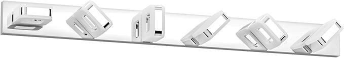 Tipace 6 Lights Chrome Bathroom Light Fixtures Modern LED Bathroom Vanity Lights Over Mirror 47.2 inch White Light 360°Rotatable