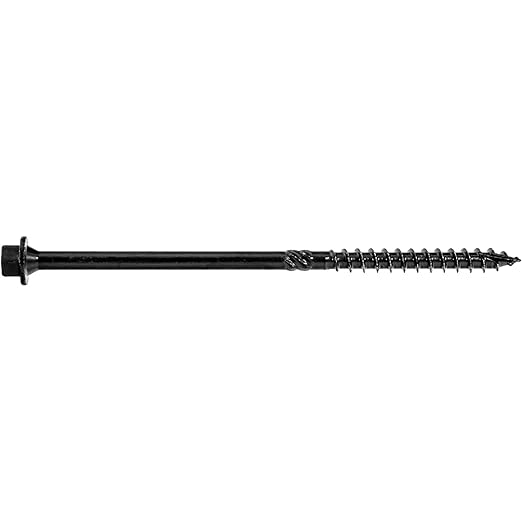 Jake Sales #14 X 5 Heavy Duty Black Timber/Log/Landscaping Wood Screws - Exterior Coated Heavy Duty Screws - 5 Pounds ~110 Screws