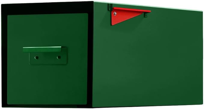 post & porch Malone Mailbox | Post Mounted Mailbox | Black/White/Gray/Brown/Red/Blue/Green, Regular or Large, Weatherproof Mail Box for Outside, Customizable (Green, Regular)