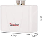 Thermoflow 110V~120V Mini Tankless Water Heater Electric Point of Use On Demand Instant Hot Water Heater Under Sinks Wall Mounted, CSA Certified 3.5kW Hard Wired