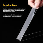 Super Thin Double Sided Tape 1inch x 82 feet Heavy Duty Clear Sticky Mounting Tape for DIY Crafts, Woodworking, Carpets, Posters, Photos, Scrapbook, Fashion Clothing, Heat Resistant, Residue Free