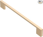 Alzassbg 10 Pack Champagne Copper Cabinet Pulls, 7-1/2 Inch(192mm) Hole Centers Rectangle Cabinet Handles Kitchen Pulls for Drawers and Cabinets AL3051SCG