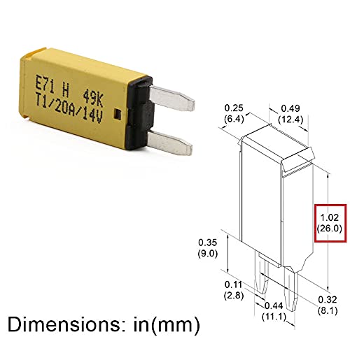 20A 12V Low Profile Automotive Mini Fuse Circuit Breaker ATM Auto Reset E71 - UL Certified Blade Self Resetting Breakers Fuses 20 Amp 12 Volt DC for Car RV Truck Boat Solar - Pack of 3