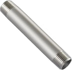 Beduan Stainless Steel Pipe Fittings, 3/4" NPT x 3/4" NPT Male Threaded, 12" Length Nipple Cast Pipe