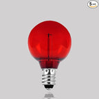10 Pack G40 Red Led Replacement Bulbs,E12/C7 Candelabra Base,1 Watt Shatterproof Colored Bulbs for Christmas Halloween Outdoor Indoor Decor (Red)