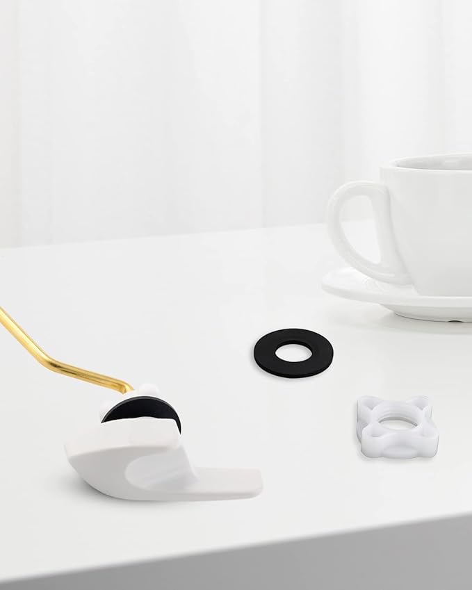 2 Pack Universal Brass Toilet Handle Replacement Kit, Side/Angle Mount Toilet Flush Handle Compatible with Kohler K-GP30324-CP/TOTO/American Standard, Stainless Steel Flapper Chain, White