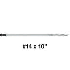Jake Sales #14 X 10 Heavy Duty Black Timber/Log/Landscaping Wood Screws - Exterior Coated Heavy Duty Screws. 1 x Full Box - 250 Screws