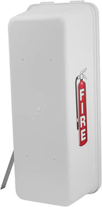 PRO&Family Fire Extinguisher Cabinet Fire Extinguisher Box Outdoor Fire Cabinet Mounted Fire Extinguisher Cabinet Fire Extinguisher Cover (1, White with Breaker Bar Attachment, 20 lb)