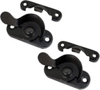 QCAA Steel Window Sash Lock, CTC 2", Matte Black, 2 Pack, Made in Taiwan