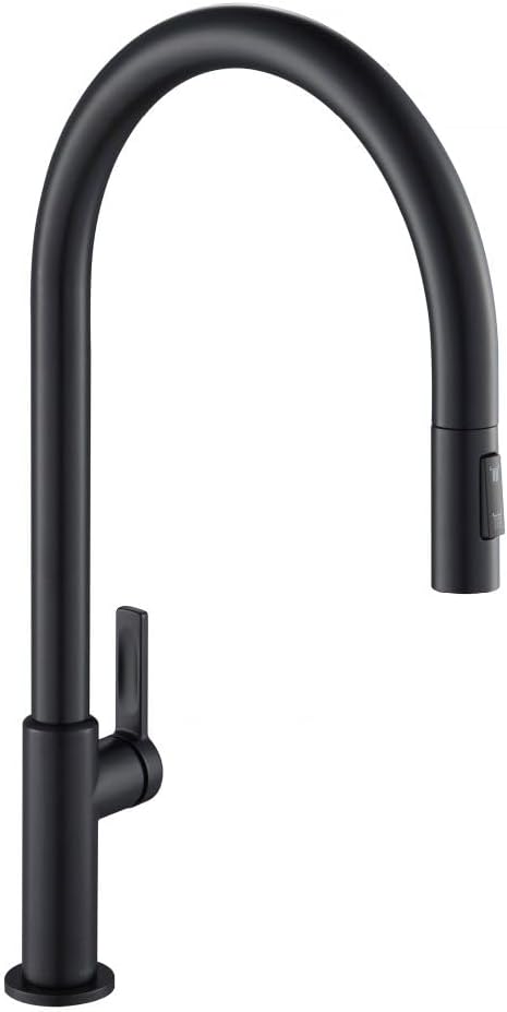 KRAUS Oletto High-Arc Single Handle Pull-Down Kitchen Faucet in Matte Black, KPF-2821MB