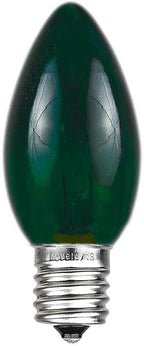 Novelty Lights 500 Case C7 Outdoor Christmas Replacement Bulbs, Green, C7/E12 Candelabra Base, 5 Watt, 500 Bulbs