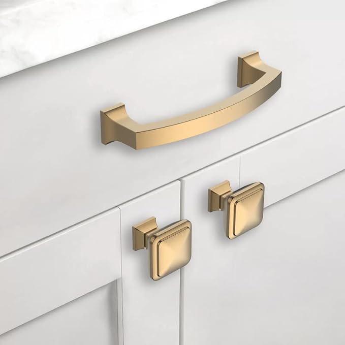 Asidrama 10 Pack 3.75 Inch(96mm) Champagne Bronze Kitchen Cabinet Handles, Cabinet Pulls Kitchen Cabinet Hardware for Cupboard Drawer Pulls