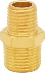 3PCS Brass Reducer Adapter, 1/4" NPT Male to 1/2" NPT Male Thread, Hex Reducing Pipe Fitting Coupler Nipple Connector for Water/Oil/Gas