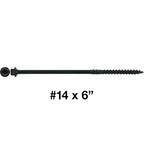 Jake Sales #14 X 6 Heavy Duty Black Timber/Log/Landscaping Wood Screws - Exterior Coated Heavy Duty Screws - 5 Pounds ~94 Screws