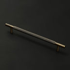 Solid Brass Cabinet Pulls, Knurled Cabinet Pull, Antique Brass Drawer Handles for Bathroom, Bedroom, Kitchen (4, 9.45inch/240mm)