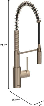 KRAUS Oletto Touchless Sensor Commercial Pull-Down Single Handle Kitchen Faucet with QuickDock Top Mount Assembly in Spot Free Antique Champagne Bronze, KSF-2631SFACB