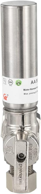 EFIELD 1/4 Turn Stop Angle Valve, 1/2" Nominal (5/8" OD) Compression x 3/8" OD With Stainless Steel Water Hammer Arrestor Chrome Plated Brass,(ARSTRVLV001)