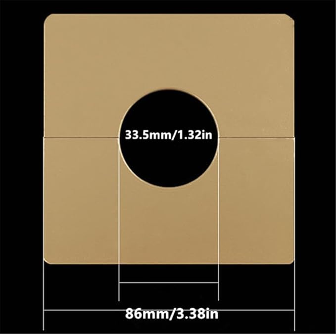 Wall Split Flange Plumbing Cover Plates Square Shower Arm Escutcheon Plate Pipe Flange Cover for Fixed Shower Head Faucet Standard Pipes (33mm/1.30)