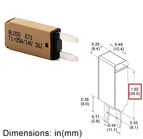 5 Amp 12V Mini Fuse Circuit Breaker Auto Reset ATM Low Profile- UL Certified- 12 Volt Self Resetting Blade Fuses 5A DC E71 for Car RV Automotive Truck Boat Solar - Pack of 3