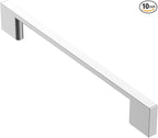 Alzassbg 10 Pack Polished Chrome Cabinet Pulls, 6.3 Inch(160mm) Hole Centers Rectangle Cabinet Handles Kitchen Pulls for Drawers and Cabinets AL3051CP