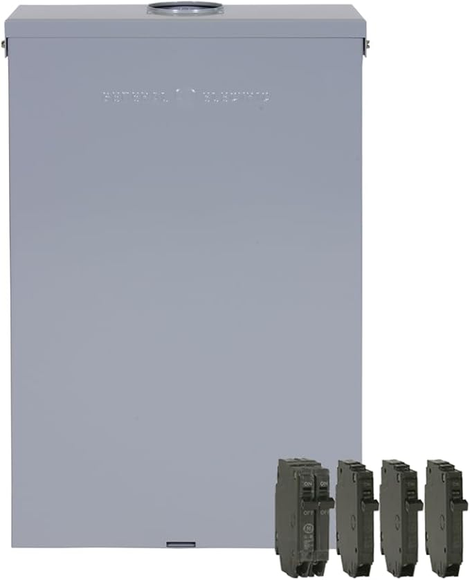 ABB TM1212RCUBK1 125A Main Breaker Outdoor Load Center • PowerMark Gold • 120/240V AC, 12-Space, 24-Circuit, 22 kAIC • Copper Bus • Includes 3X 20A SP & 1x 30A DP Breakers • NEMA 3R Surface Mount