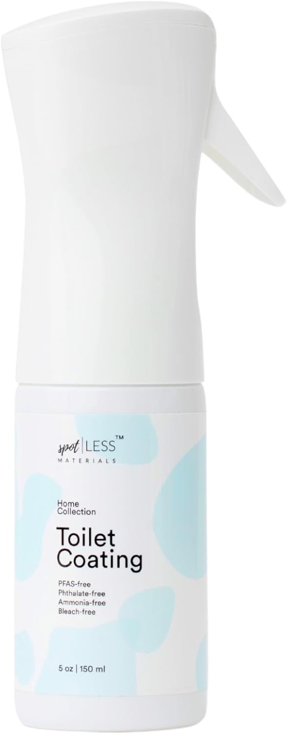 spotLESS MATERIALS Toilet Coating Spray, Protective Toilet Spray for Ceramic & Porcelain, Water-Repellent Barrier, Reduce Scrubbing & Cleaning Time, PFAS-Free Bathroom Essential