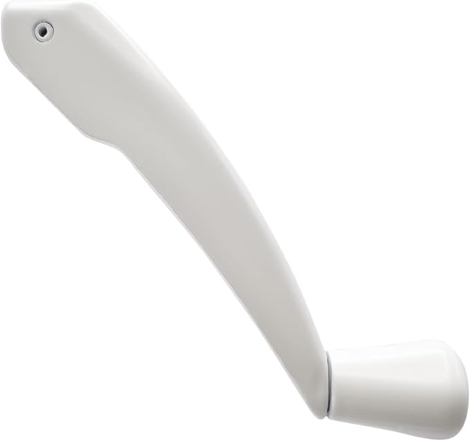 Casement Window Crank Handle Replacement with Folding Low Profile Design, Durable White Finish, Works On Casement and Awning Windows. Fits Milgard Windows and Some Other Window Brands.