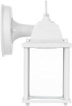 LIT-PaTH Outdoor LED Wall Lantern, Wall Sconce as Porch Light, 9.5W 800 Lumen, Aluminum Housing Plus Glass, 5000k-Matte White Finish, 2-Pack