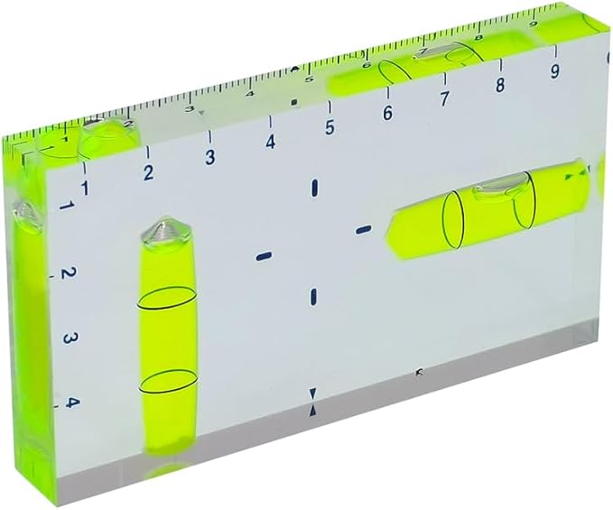 Transparent Rectangular high-Precision T-Shaped Level Integrated Small Household Water Level (non-magnetic green, 95 * 51 * 13mm)