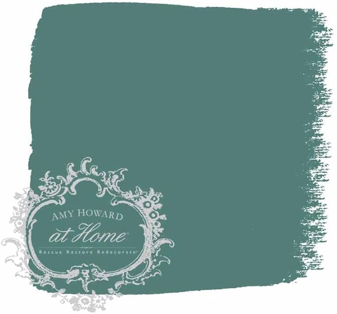 AMY HOWARD AT HOME Chalk-Based One Step Paint for Furniture, Cabinetry, Decor, Finish, and More | No Stripping, Sanding, or Priming | Dark Base | 16 Ounce | Peacock Arbre