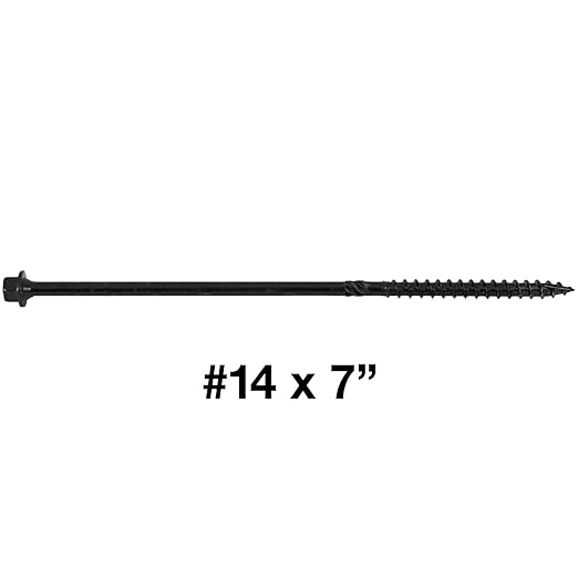 Jake Sales #14 X 7 Heavy Duty Black Timber/Log/Landscaping Wood Screws - Exterior Coated Heavy Duty Screws. 9 x 5 Pound Boxes - ~738 Screws