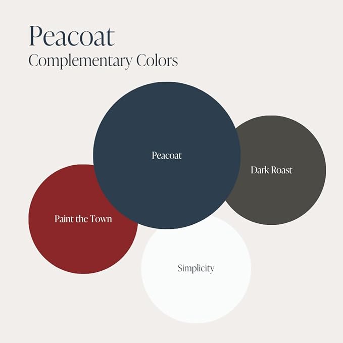 Country Chic All-in-One Chalk Paint for Furniture, Cabinets, Home Decor, Eco-Friendly, Matte Finish, Built-In Primer & Top Coat for Wood, Metal - Peacoat (Navy Blue) - 8 oz (237 ml)