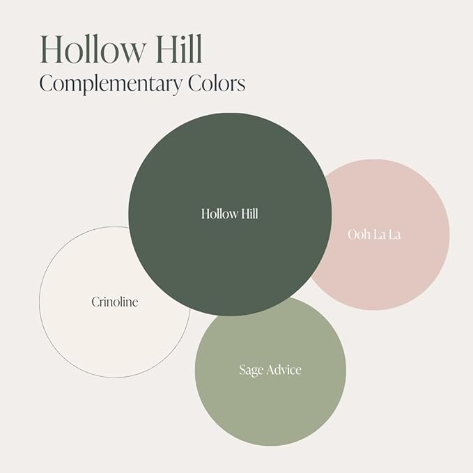 Country Chic All-in-One Chalk Paint for Furniture, Cabinets, Home Decor, Eco-Friendly, Matte Finish, Built-In Primer & Top Coat for Wood, Metal - Hollow Hill (Dark Green) - 4 oz (118 ml)