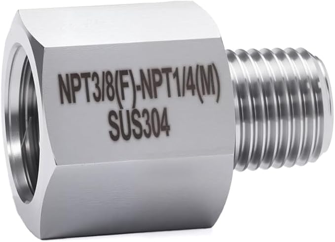 2 pieces Npt3/8 Female to Npt1/4 Male Reducer,3/8-1/4Water pipe Adapter, Fabricate of 304 Stainless Steel