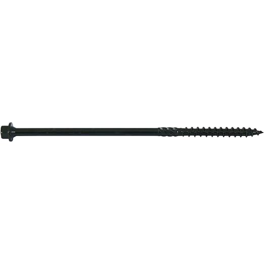 Jake Sales #14 X 6 Heavy Duty Black Timber/Log/Landscaping Wood Screws - Exterior Coated Heavy Duty Screws - 5 Pounds ~94 Screws