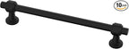 Alzassbg 10 Pack Matt Black Cabinet Pulls, 6-1/4 Inch(160mm) Hole Centers Cabinet Handles Kitchen Hardware Straight Bar for Cabinets and Drawer AL3505MB