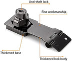 2 Packs Keyed Hasp Locks Twist Knob Keyed Locking Hasp for Small Doors, Cabinets and More,Stainless Steel Steel, Hasp Lock Catch Latch Safety Lock Door Lock with Keys (3inch, Bliack)