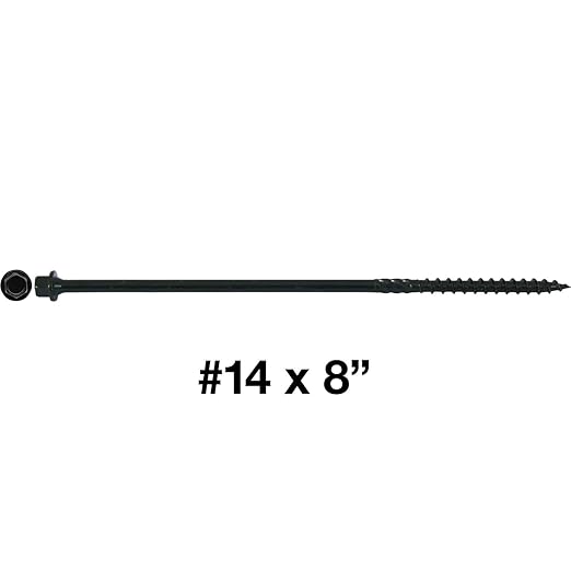 Jake Sales #14 X 8 Heavy Duty Black Timber/Log/Landscaping Wood Screws - Exterior Coated Heavy Duty Screws. 9 x 5 Pound Boxes - ~657 Screws
