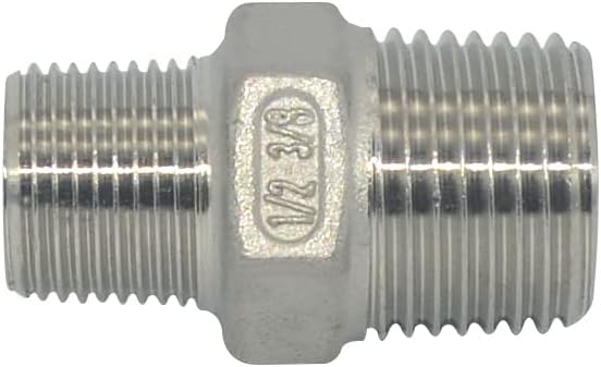 1/2" x 3/8" Male Threaded Reducing Nipple Fitting/Adapter,Stainless Steel SS304 NPT Pipe Hex Reducer