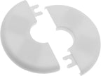 2 Pack Wall Split Flange ABS Round Escutcheon Plate for 1.0"/ 26mm Diameter Pipe Faucet Decoration Accessories (White)
