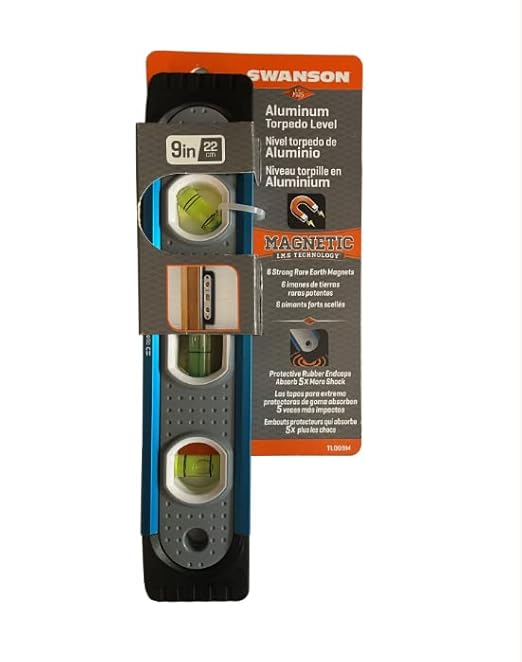 Swanson Tool Co TL009M 9-Inch Magnetic Shock-Resistant Short Torpedo Level