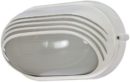 Nuvo Lighting 60/522 Bulkhead 1-Light Oval Hood 60W A19, Semi Gloss White