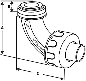 Sealproof 1-1/2-Inch 2 Pack Non-Metallic Liquid-Tight 90-Degree Conduit Connector Fitting, 1-1/2" Dia 2-Pack