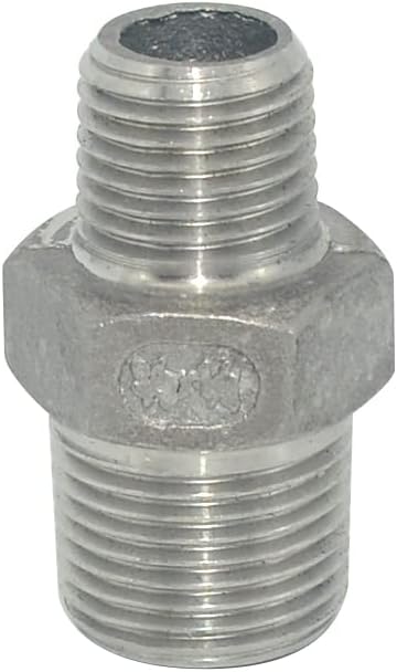 3/8" x 1/4" Male Threaded Reducing Nipple Fitting/Adapter,Stainless Steel SS304 NPT Pipe Hex Reducer