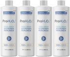 ProH2O2 3% Food Grade Hydrogen Peroxide – Natural Cleaner & Disinfectant – Suitable for Household Use – Ideal for Cleaning, Sanitizing & Gargle – 32 fl oz Refill (Pack of 4)