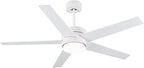 52 Inch Modern Ceiling Fan Light with Remote Control, Reversible DC Motor, Stepless Dimmable, Noiseless Modern Ceiling Fan for Indoor Use, White